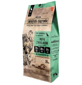 Karma dla psa WIEJSKA ZAGRODA Indyk z królikiem S 20 kg