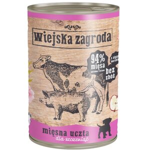 Karma dla psa WIEJSKA ZAGRODA Mięsna uczta dla szczeniąt 400 g