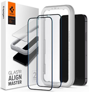 Szkło hartowane SPIGEN AlignMaster Glass FC 2-Pack do Apple iPhone 12 Pro Max Czarny