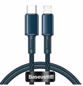 Kabel USB-C - Lightning BASEUS High Density Braided 1 m Niebieski