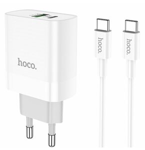 Ładowarka sieciowa HOCO C80A PD 20W QC3.0 + Kabel USB-C Biały