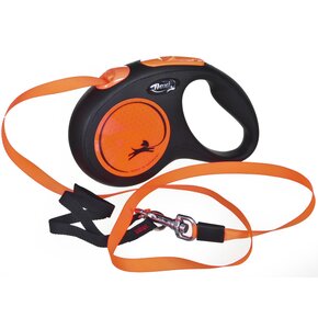 Smycz FLEXI New Neon M (5 m - 25 kg) Pomarańczowo-czarny