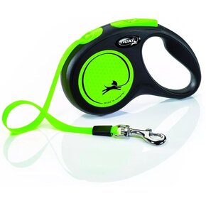 Smycz FLEXI New Neon S (5 m - 15 kg) Zielony