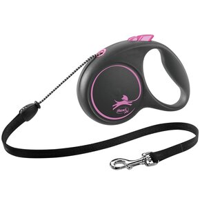 Smycz FLEXI Black Design M (5 m - 20 kg) Różowy
