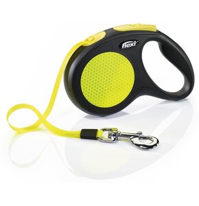 Smycz FLEXI New Neon M (5 m - 25 kg) Czarno-żółty