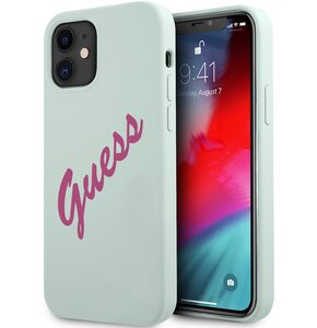 Etui GUESS Vintage do Apple iPhone 12 Mini Niebieski-fuksja