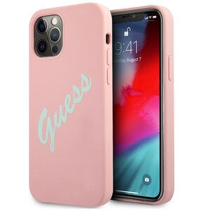 Etui GUESS Silicone Vintage do Apple iPhone 12 Pro Max Różowo-zielony