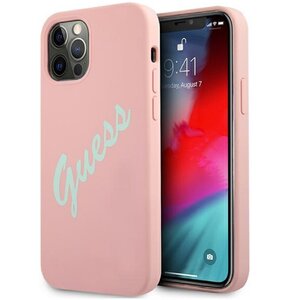 Etui GUESS Silicone Vintage do Apple iPhone 12/12 Pro Różowo-zielony