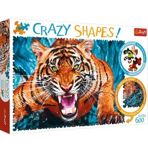 Puzzle TREFL Crazy Shapes Oko w oko z tygrysem 11110 (600 elementów)