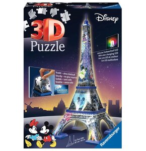 Puzzle 3D RAVENSBURGER Budynki nocą Disney Wieża Eiffla (216 elementów)