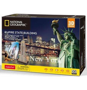 Puzzle 3D CUBIC FUN National Geographic Empire State Building DS0977 (66 elementów)