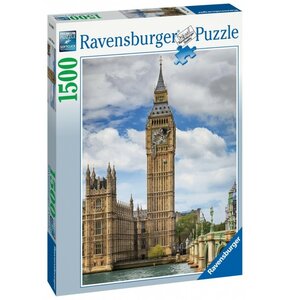 Puzzle RAVENSBURGER Zabawny kot na zegarze Big Ben 16009 (1500 elementów)