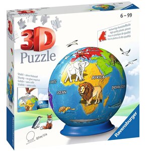 Puzzle 3D RAVENSBURGER Kula: Dziecinny globus 11840 (72 elementów)