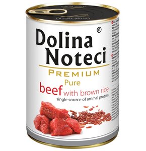 Karma dla psa DOLINA NOTECI Premium Pure bogata w wołowinę z ryżem 400 g