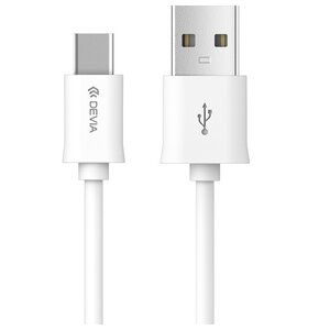 Kabel USB - USB Typ-C DEVIA Smart 2.1A 1 m Biały