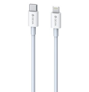 Kabel USB-C - Lightning DEVIA Smart PD 3A 20W 1 m Biały