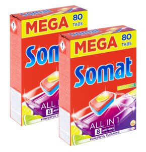 Tabletki do zmywarek SOMAT All in 1 Lemon & Lime - 160 szt.