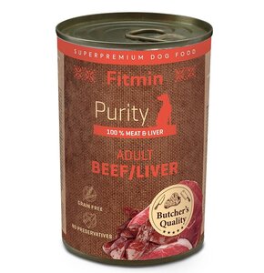 Karma dla psa FITMIN Purity Wołowina z wątróbką 400 g