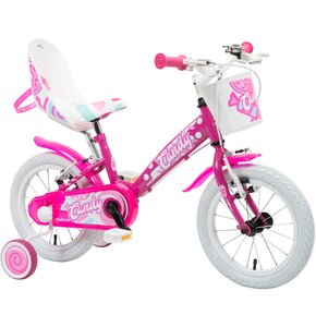 Rower dziecięcy MBM Candy 14 cali dla dziewczynki Fuksja