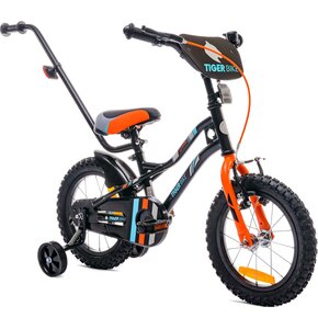 Rower dziecięcy SUN BABY Tiger Bike 14 cali dla chłopca Pomarańczowo-turkusowy