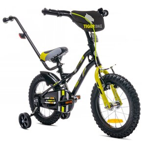 Rower dziecięcy SUN BABY Tiger Bike 14 cali dla chłopca Żołto-szary