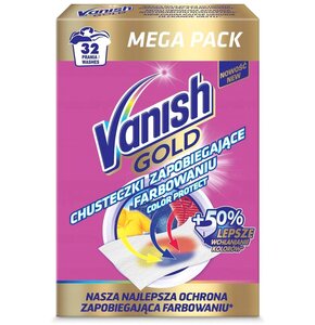 Chusteczki do prania VANISH Gold Color Protect 32 prania (16 sztuk)