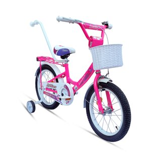 Rower dziecięcy LIMBER Girl 16 cali dla dziewczynki Neon Różowy