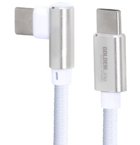 Kabel USB Typ C - USB Typ C kątowy GÖTZE & JENSEN Golden Line 1 m Biały