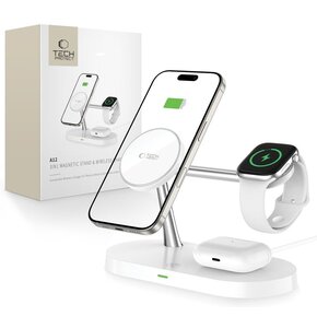 Ładowarka indukcyjna TECH-PROTECT A12 3in1 Magnetic  15W Biały MagSafe