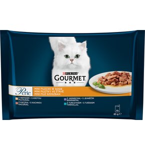 Karma dla kota GOURMET Perle Mini fileciki w sosie (4 x 85 g)
