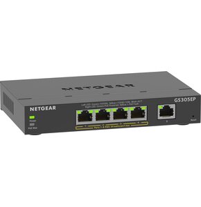 Switch NETGEAR GS305EP-100PES Gigabit Ethernet, 5 portów, Funkcja PoE, Zarządzalny