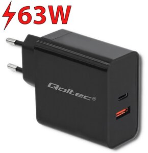 Ładowarka sieciowa QOLTEC 51716 63W Czarny