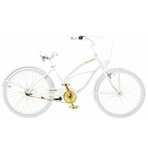 Rower miejski PLUMBIKE La Donna 3B 26 cali damski Biało-złoty