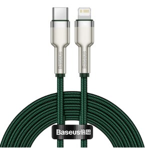 Kabel USB-C - Lightning BASEUS Cafule Metal 1m Zielony