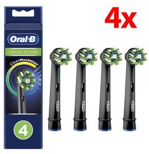 Oryginalna końcówka szczoteczki ORAL-B CrossAction EB 50-4 Czarny (4 sztuki) (Włókna w kształcie litery X usuwają więcej płytki)