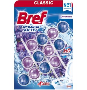 Kostka do WC BREF Power Aktiv Lawenda 3x50g