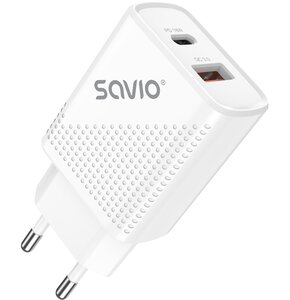 Ładowarka sieciowa SAVIO LA-05 Quick Charge 3.0 18W Biały
