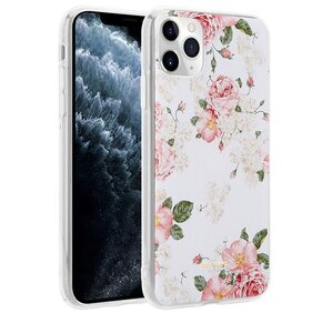 Etui CRONG Flower Case do Apple iPhone 11 Pro Biały Kwiaty