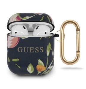 Etui GUESS Flower Collection N3 do Apple AirPods 1/2 Niebieski