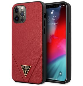 Etui GUESS Saffiano do Apple iPhone 12 Pro Max Czerwony