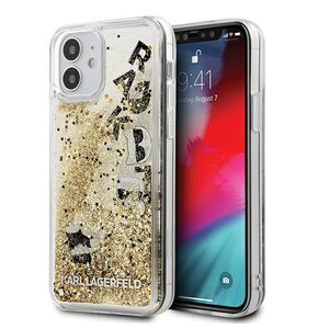 Etui KARL LAGERFELD Glitter Floating Charms do Apple iPhone 12 mini Czarno-złoty