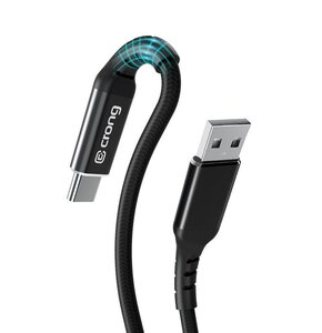 Kabel USB-C - USB-A CRONG Armor Link 1,5 m Czarny