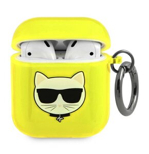 Etui KARL LAGERFELD Choupette Head do Apple AirPods 1/2 Żółty