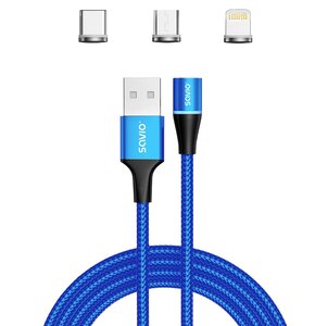 Kabel USB - USB Typ-C/Micro USB/Lighting SAVIO CL-154 1 m