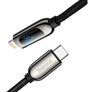 Kabel USB-C - Lightning BASEUS CATLSK-A01 z wyświetlaczem LCD 20W 2 m Czarny