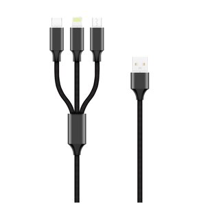 Kabel 3w1 USB - Lightning + USB-C + micro USB FOREVER 1,2 m