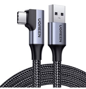 Kabel kątowy USB - USB Typ-C UGREEN US385 1m Czarno-szary