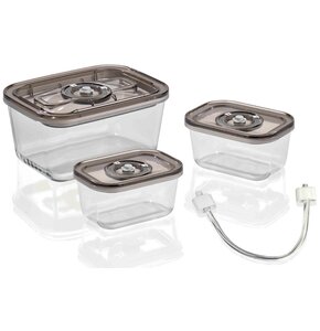 Pojemnik próżniowy CASO VacuBoxx Eco-Set Brązowo-przezroczysty