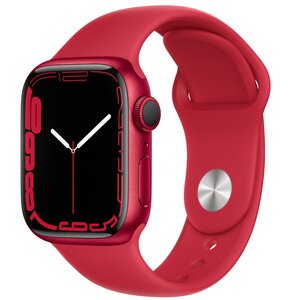 APPLE Watch 7 GPS 41mm koperta z aluminium (czerwony) + pasek sportowy (czerwony)