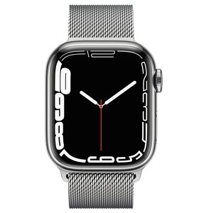 APPLE Watch 7 GPS + Cellular 45mm koperta ze stali nierdzewnej (srebrny) +  bransoleta mediolańska (srebrny) - niskie ceny i opinie w Media Expert
